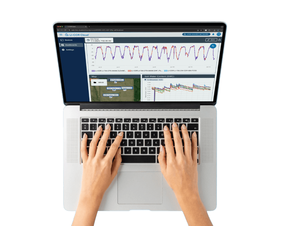 LI-COR Cloud on a computer screen
