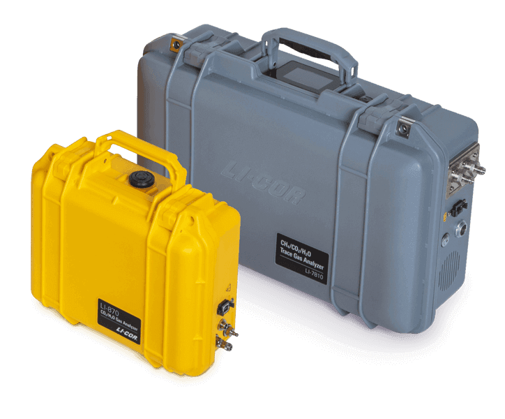 LI-870 CO2 Analyzer and LI-7810 CH4/CO2/H2O Trace Gas Analyzer