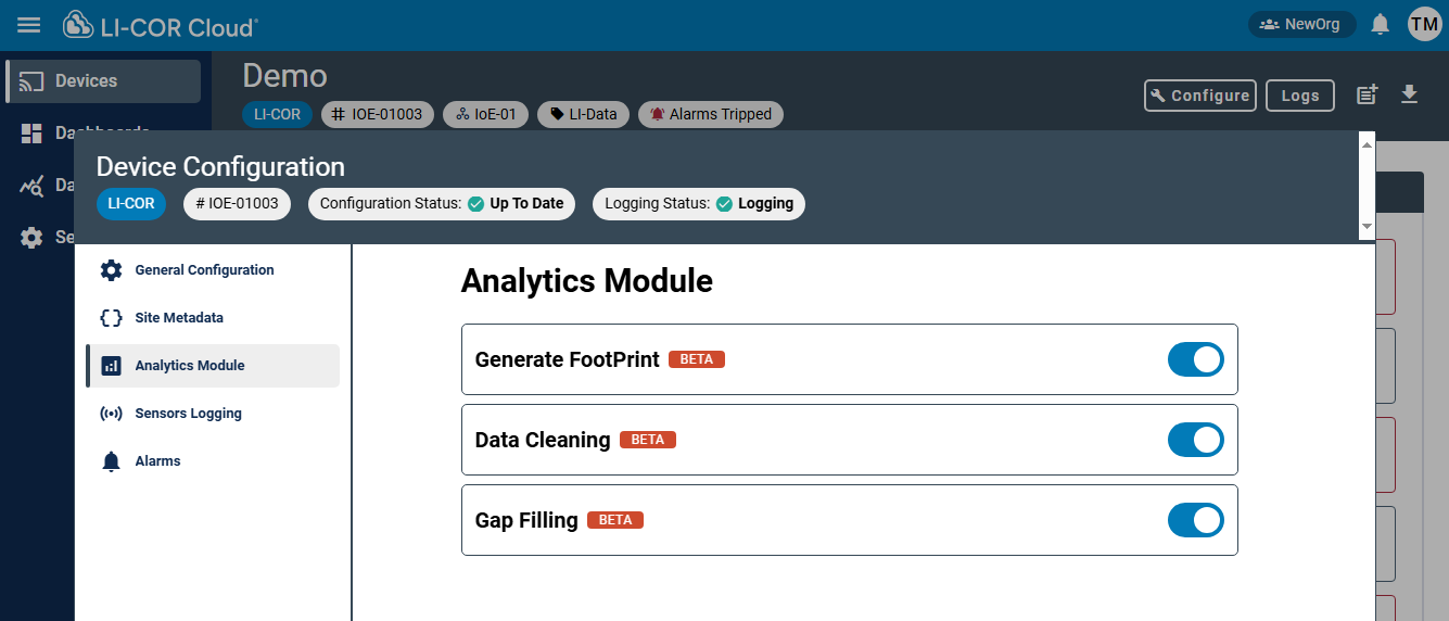 analytics module.